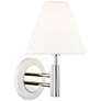 Mitzi Robbie 12" High Polished Nickel and White Wall Sconce