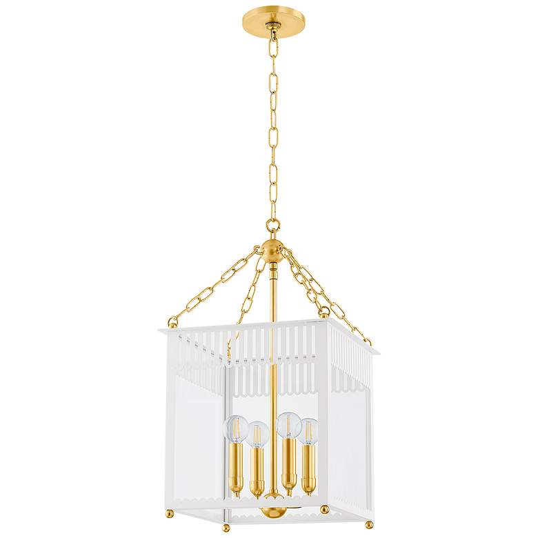 Image 1 Mitzi Rosalie 13.25 In 4 Lt Lantern Aged Brass/Soft Cream