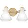 Mitzi Rosie 7 1/2" High Aged Brass 2-Light Wall Sconce