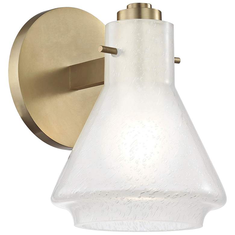 Image 1 Mitzi Rosie 7 1/2" High Aged Brass Wall Sconce