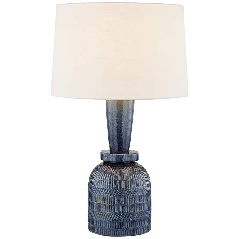 Image 2 Mitzi Russo Table Lamp 17" in Aged Brass and Ceramic Washed Cobalt