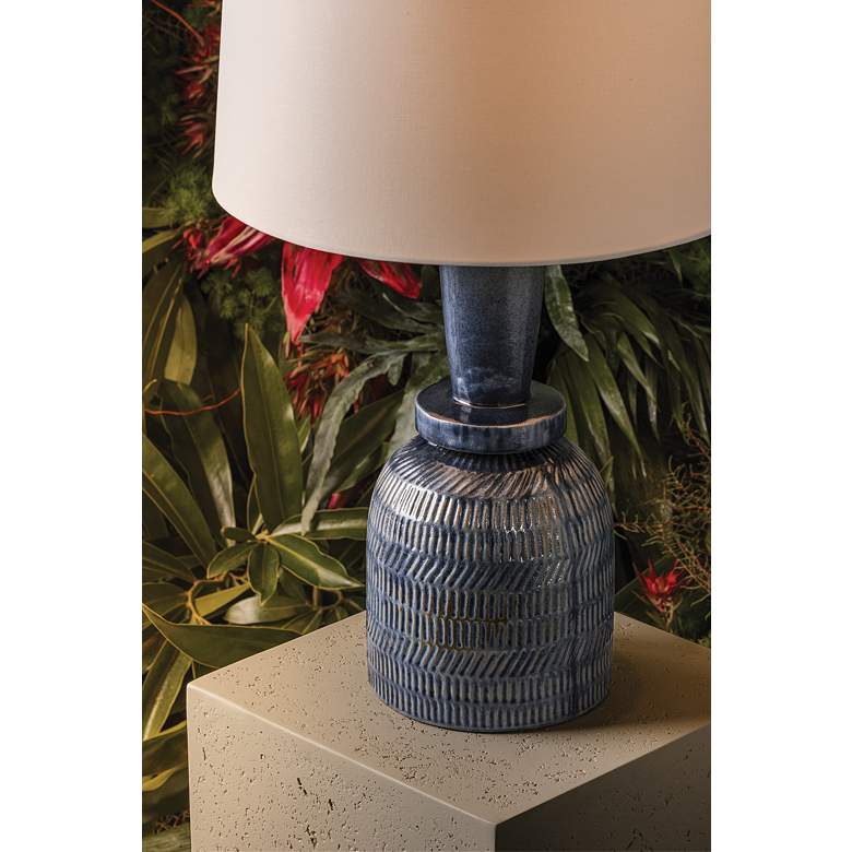 Image 4 Mitzi Russo Table Lamp 17" in Aged Brass and Ceramic Washed Cobalt more views