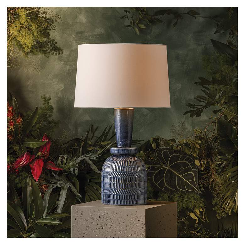 Image 5 Mitzi Russo Table Lamp 17" in Aged Brass and Ceramic Washed Cobalt more views