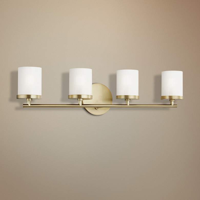 Image 1 Mitzi Ryan 24 1/2" Wide Aged Brass 4-Light Bath Light