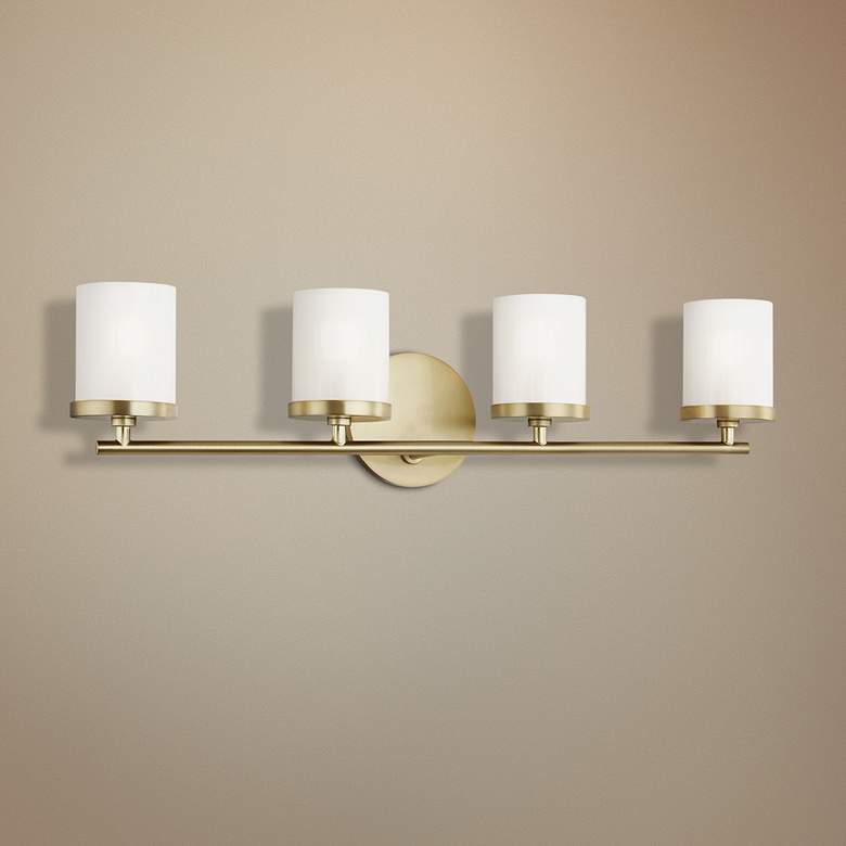 Image 1 Mitzi Ryan 24 1/2 inch Wide Aged Brass 4-Light Bath Light