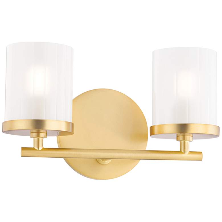 Image 1 Mitzi Ryan 6 1/4 inch High Aged Brass 2-Light Wall Sconce