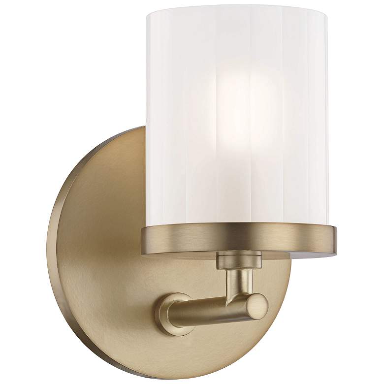 Image 1 Mitzi Ryan 6 1/4" High Aged Brass Wall Sconce