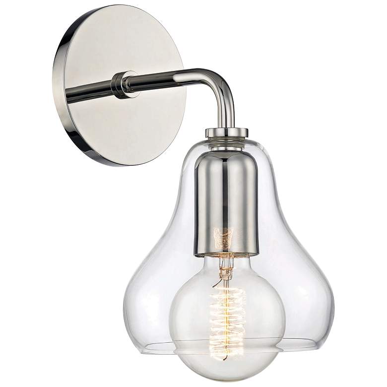 Image 1 Mitzi Sadie 10 1/2" High Polished Nickel Wall Sconce