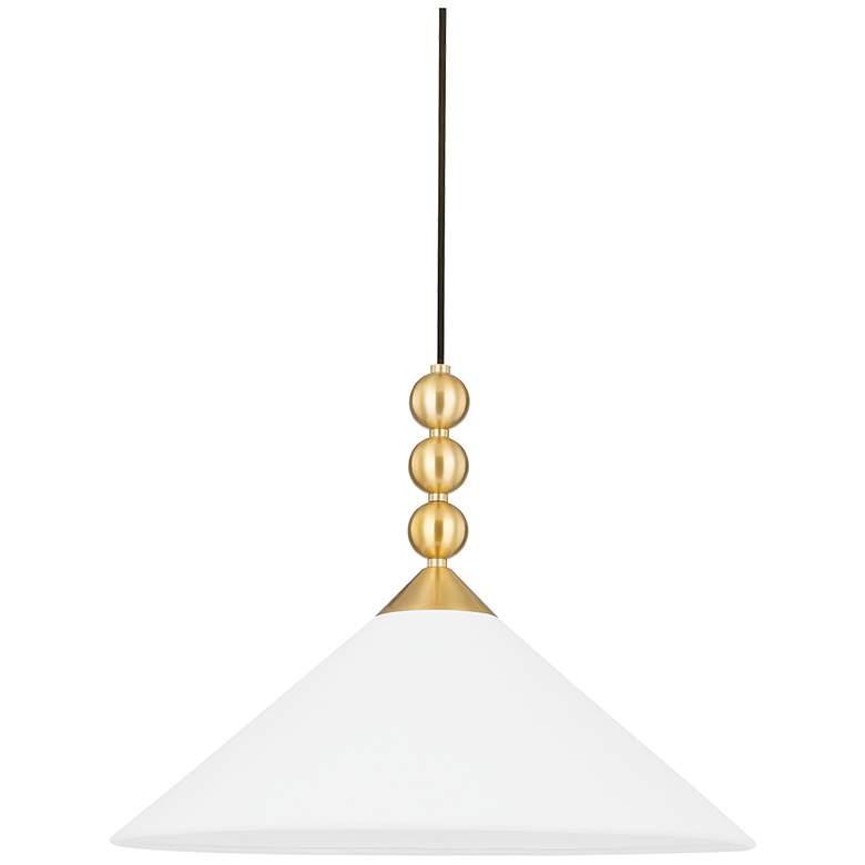 Image 1 Mitzi Sang 20" Wide 1-Light Modern White Fabric Cone Pendant