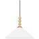 Mitzi Sang 20" Wide 1-Light Modern White Fabric Cone Pendant