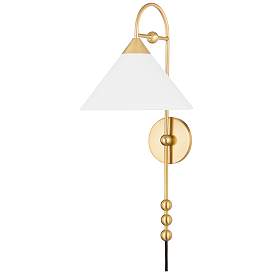 Image1 of Mitzi Sang 23" High Brass and Soft White Wall Sconce