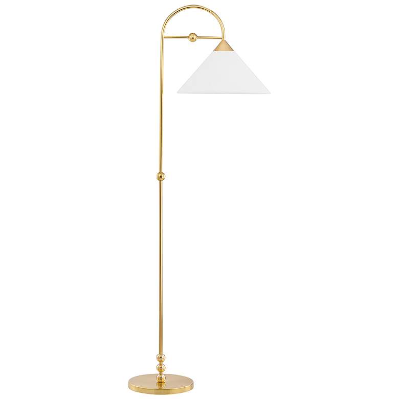 Image 1 Mitzi Sang 64.5 inch High Brass and Soft White Floor Lamp