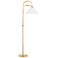 Mitzi Sang 64 1/2" High Curved Arm White and Brass Floor Lamp