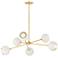 Mitzi Saylor 40" Wide Aged Brass 6-Light Chandelier
