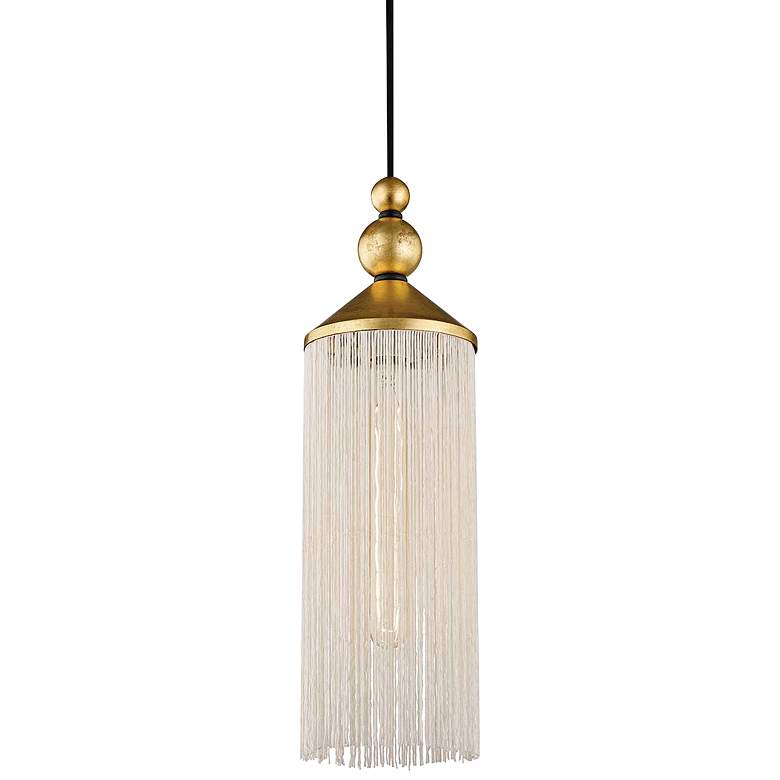 Image 2 Mitzi Scarlett 5" Wide Gold Leaf and White Mini Pendant