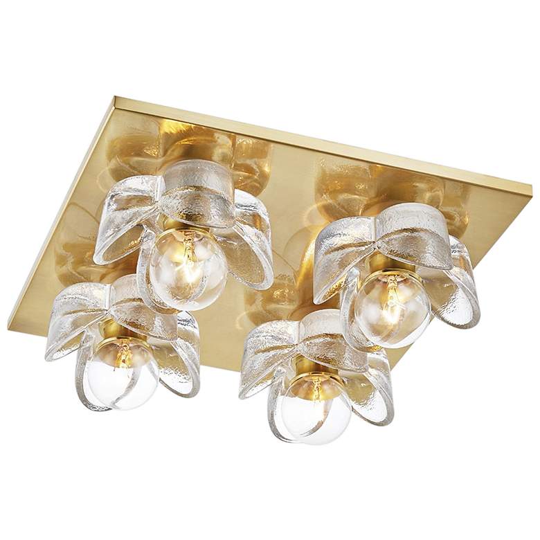 Image 2 Mitzi Shea 11 inch Wide Aged Brass 4-Light Ceiling Light