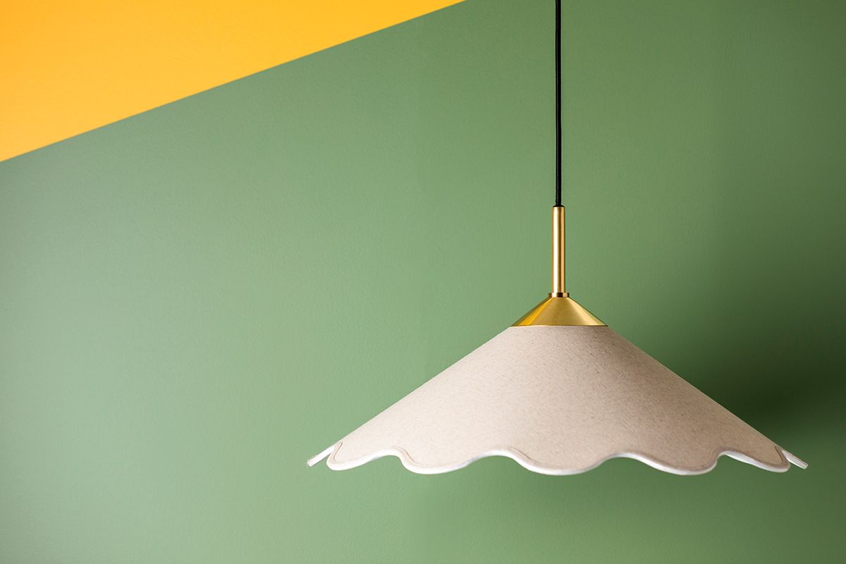 Mitzi Sodsai 20" Wide Aged Brass White Linen Shade Pendant Light