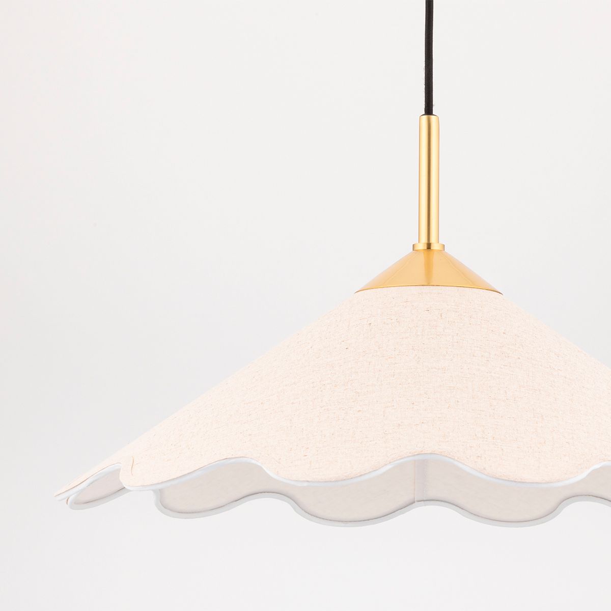 Mitzi Sodsai 20" Wide Aged Brass White Linen Shade Pendant Light