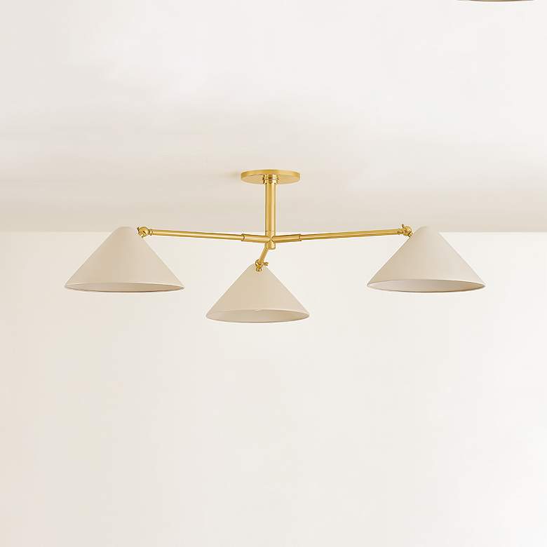 Image 2 Mitzi Sonja Semi Flush 52" in True Bronze and Soft Bisque more views