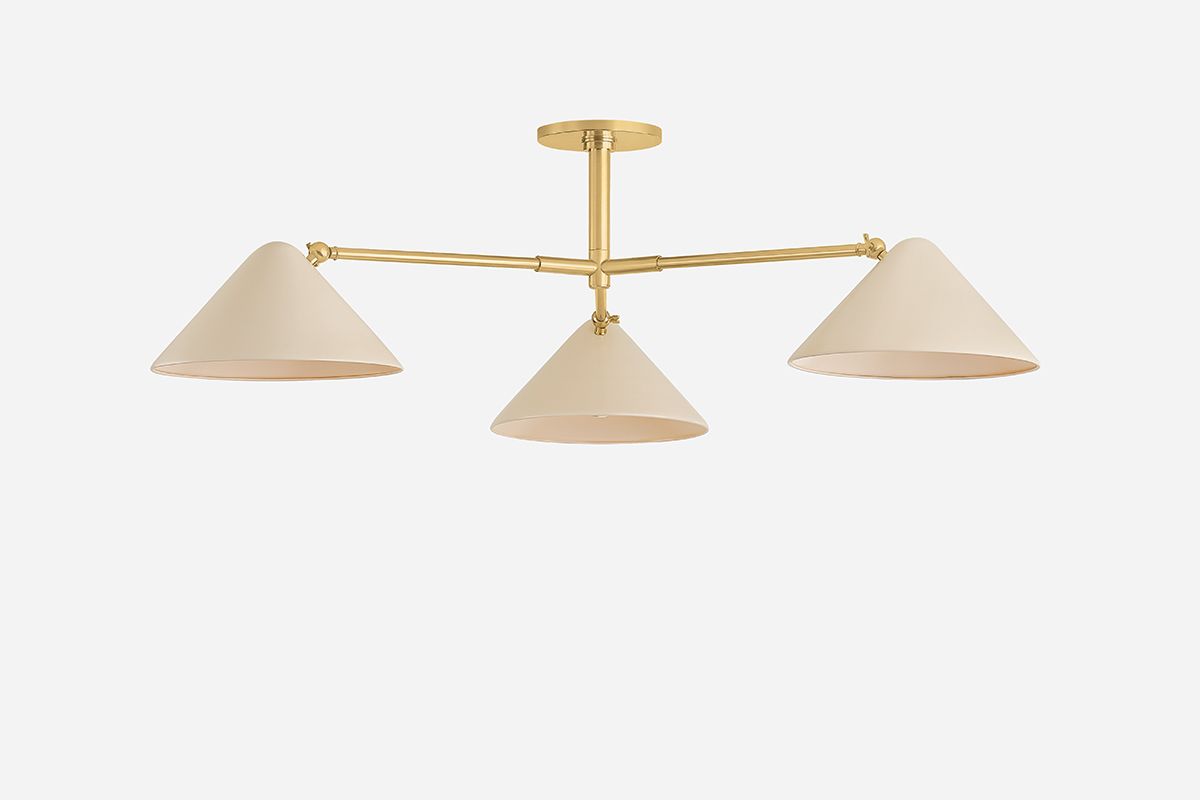 Mitzi Sonja Semi Flush 52" in True Bronze and Soft Bisque