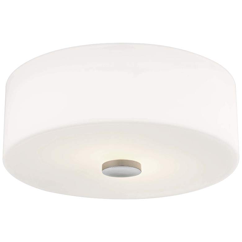 Image 2 Mitzi Sophie 11 3/4 inch Wide Nickel and Opal White Glass Ceiling Light