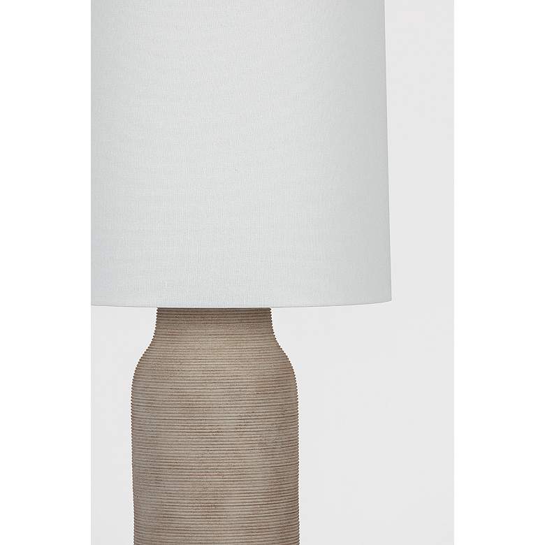 Image 3 Mitzi Stassi Table Lamp 14" in Aged Brass and Ceramic Stria Terra more views