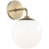 Mitzi Stella 11 1/2" High Aged Brass Wall Sconce