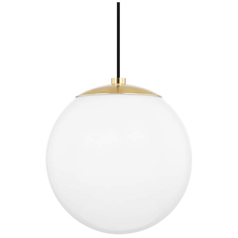Image 1 Mitzi Stella 12" Wide Aged Brass Frosted Glass Mini Pendant