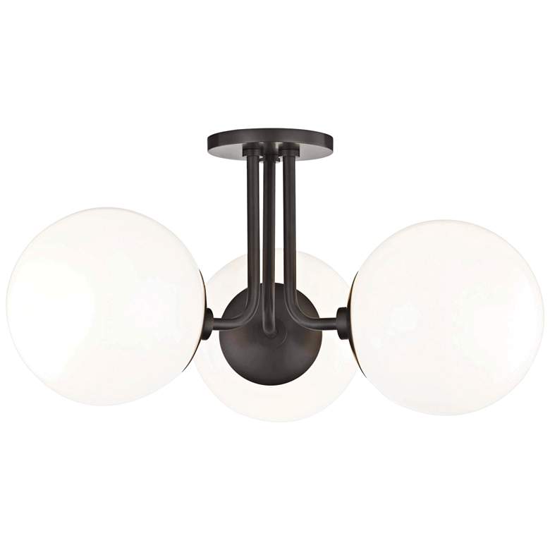 Image 2 Mitzi Stella 18 1/4 inch Wide Old Bronze 3-Light Ceiling Light