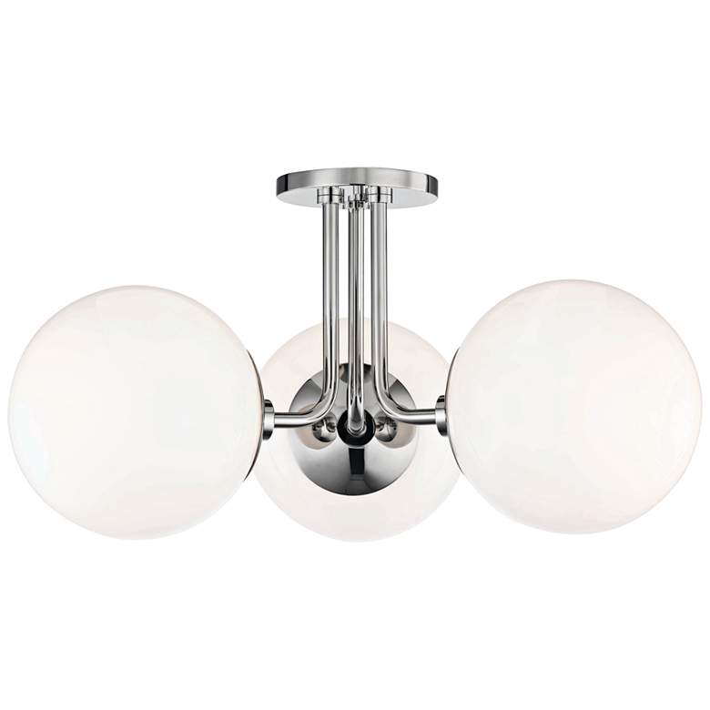 Image 2 Mitzi Stella 18 1/4" Wide Polished Nickel 3-Light Globe Ceiling Light