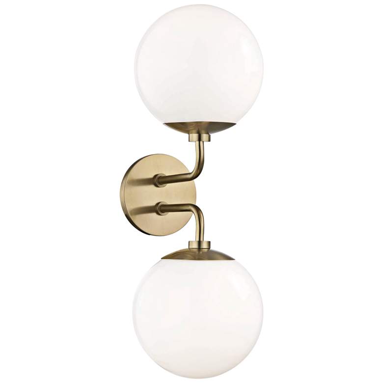 Image 1 Mitzi Stella 20" High Aged Brass 2-Light Wall Sconce