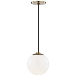 Mitzi Stella 7" Wide Aged Brass Mini Pendant