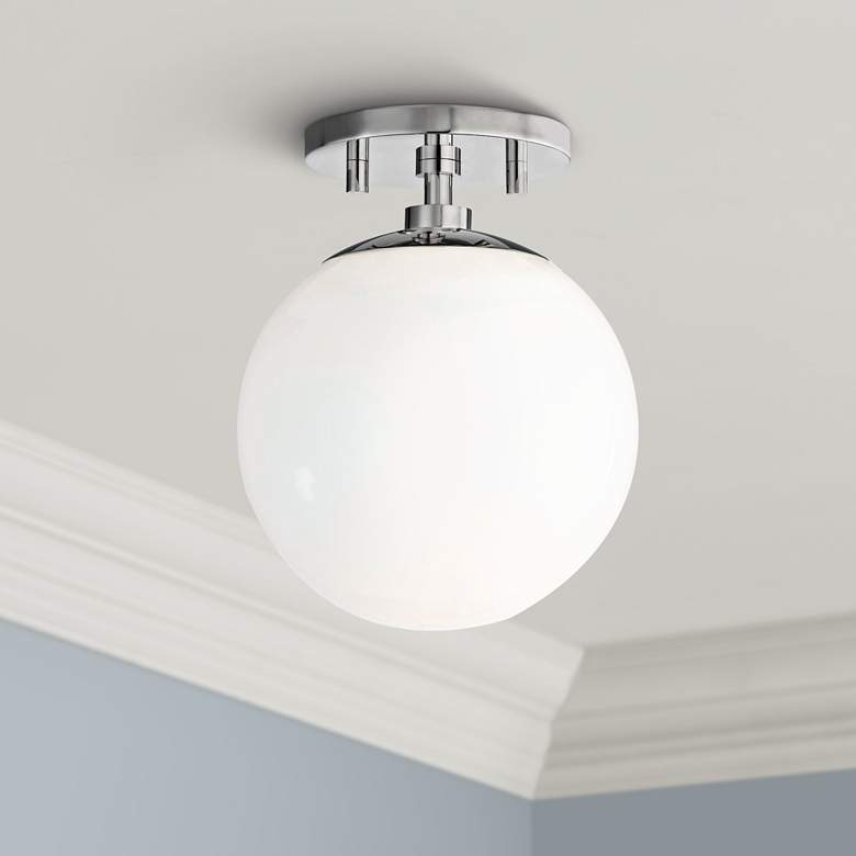 Image 1 Mitzi Stella 7 inch Wide Polished Nickel Ceiling Light