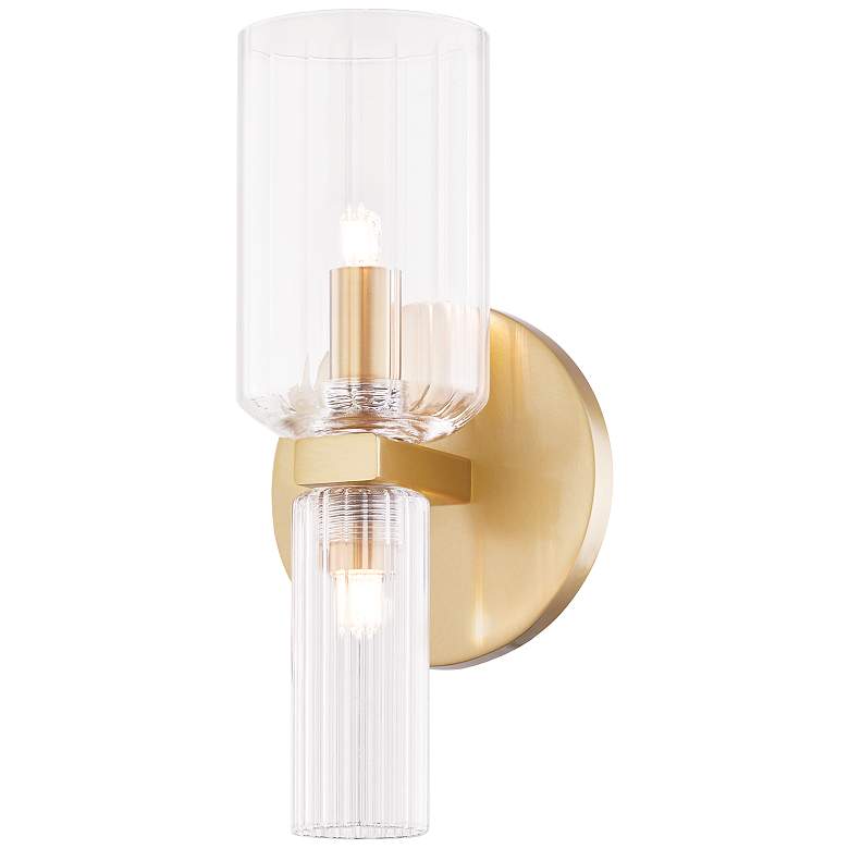 Image 2 Mitzi Tabitha 10 1/4" High Aged Brass 2-Light Wall Sconce more views