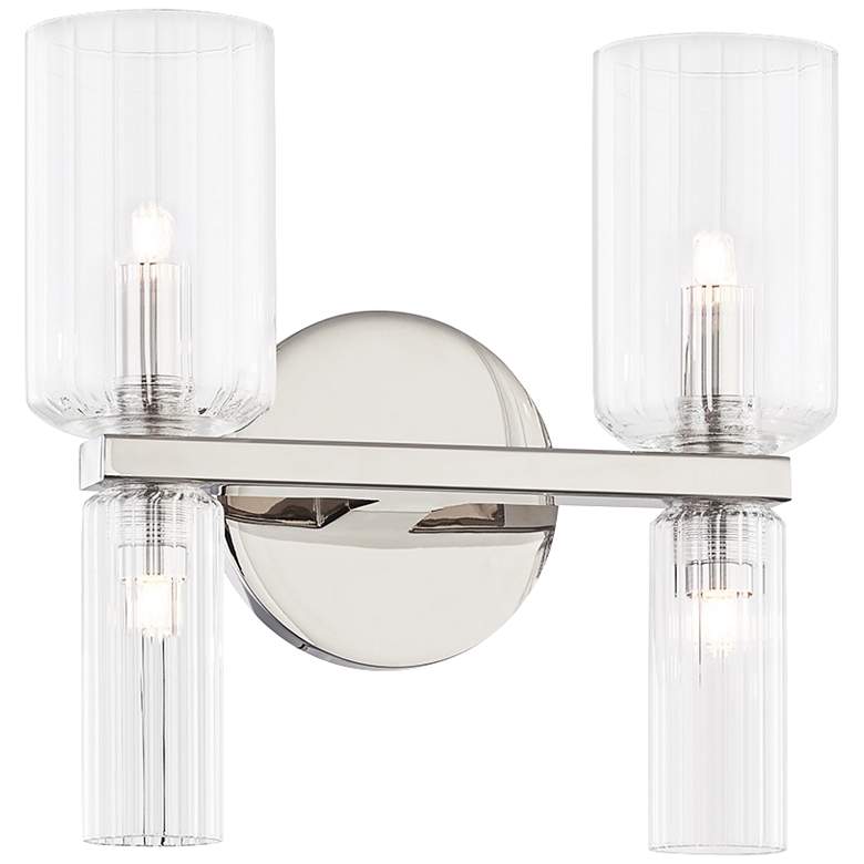 Image 1 Mitzi Tabitha 10 1/4 inchH Polished Nickel 4-Light Wall Sconce