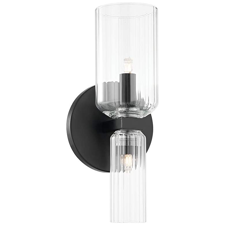 Image 1 Mitzi Tabitha 10 1/4"H Soft Black 2-Light LED Wall Sconce