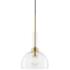 Mitzi Tabitha 10" Wide Aged Brass Clear Dome Glass Mini Pendant Light