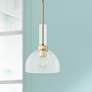 Mitzi Tabitha 10" Wide Aged Brass Clear Dome Glass Mini Pendant Light