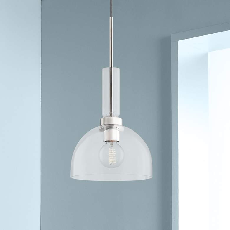 Image 1 Mitzi Tabitha 10 inch Wide Polished Nickel Mini Pendant Light