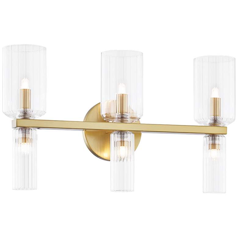 Image 1 Mitzi Tabitha 18 1/4 inch Wide Aged Brass 6-Light Bath Light