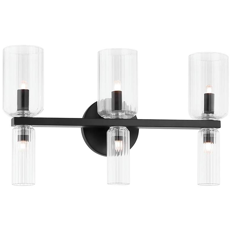 Image 1 Mitzi Tabitha 18 1/4" Wide Soft Black 6-Light LED Bath Light