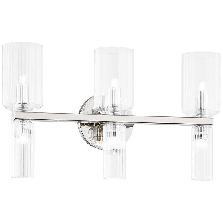 Image 1 Mitzi Tabitha 18 1/4 inchW Polished Nickel 6-Light Bath Light