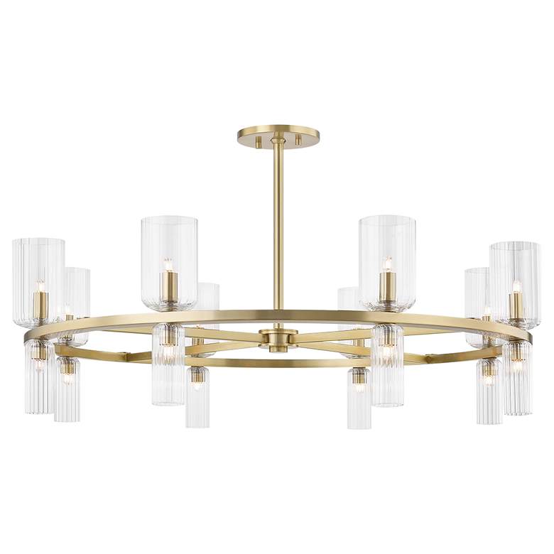 Image 2 Mitzi Tabitha 33 3/4 inch Wide Aged Brass 16-Light Chandelier