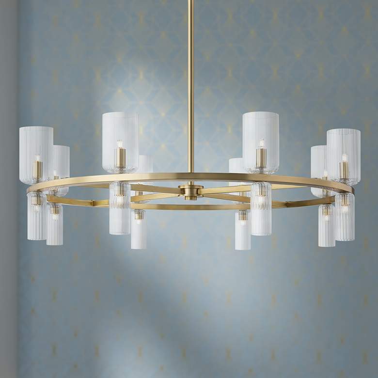 Image 1 Mitzi Tabitha 33 3/4" Wide Aged Brass 16-Light Chandelier