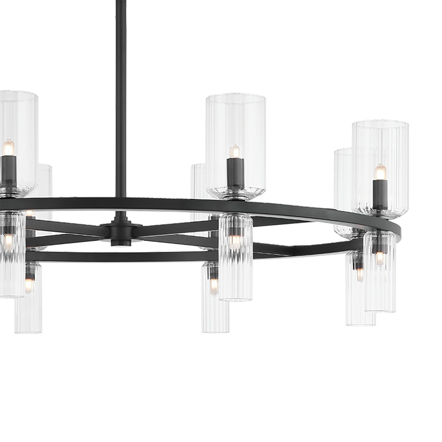 Image 2 Mitzi Tabitha 33 3/4"W Black 16-Light Wagon Wheel Chandelier more views