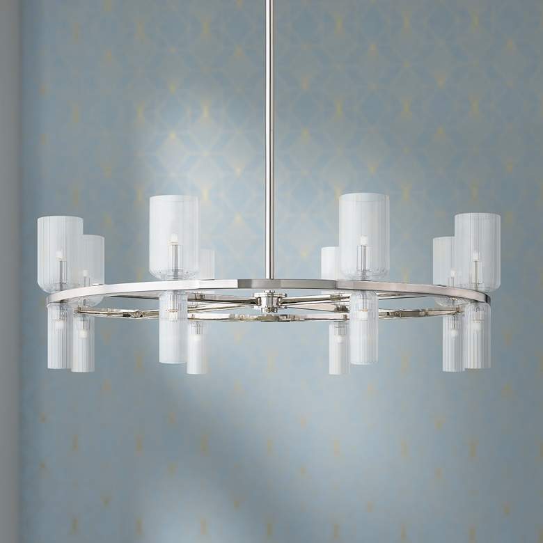 Image 1 Mitzi Tabitha 33 3/4 inchW Polished Nickel 16-Light Chandelier