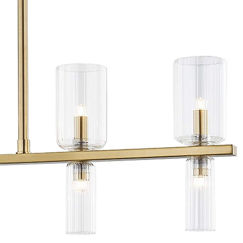Image 3 Mitzi Tabitha 41 3/4" Wide 20-Light Aged Brass Linear Island Pendant more views