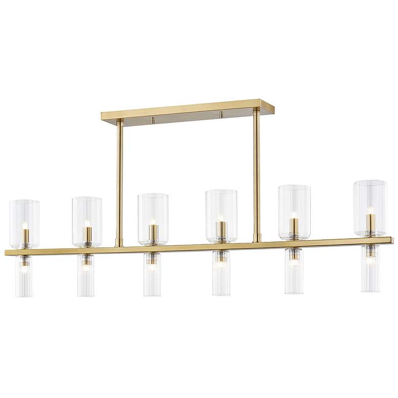 Image 2 Mitzi Tabitha 41 3/4"W 20-Light Aged Brass Island Pendant