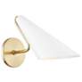 Mitzi Talia 8" High Aged Brass and Dove Gray Wall Sconce