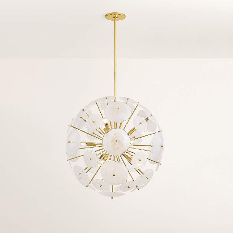 Image 6 Mitzi Tamara Chandelier 30" in Aged Brass more views